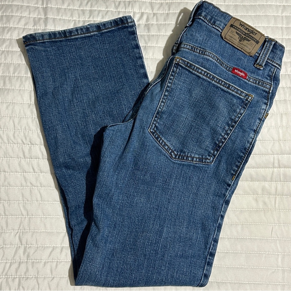 Wrangler Classic Boot Jeans Boy’s 16 Regular Blue Denim Mid Rise Stretch Pants